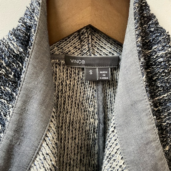 VINCE Tweed Texture Open Drape Jacket - Picture 2 of 7